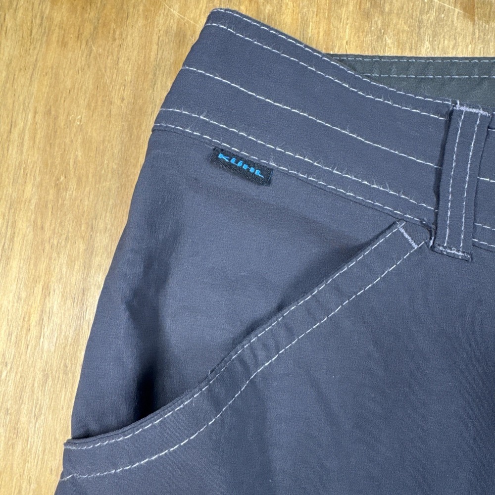 Kuhl Men Renegade Shorts 32 Asphalt Gray Hiking Chino Lightweight Quick Dry Zip - Picture 3 of 13